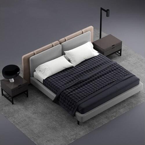 Villa Design Bedroom Furniture Modern King Size Bed With Night Stands