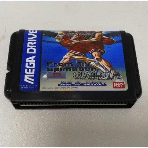 Slam Dunk Shikyou Gekitotsu 16 Bit MD Game Card Sega Mega Drive Genesis