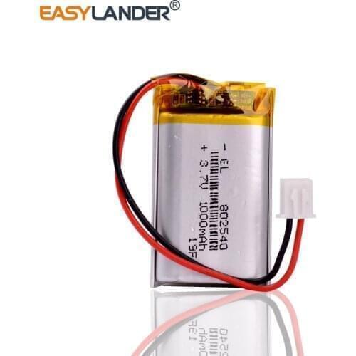 XHR-2P 2.54 1000mAh 802540 3.7V lithium polymer battery 852540 scan code instrument speaker driving A4TECH mouse flashlight