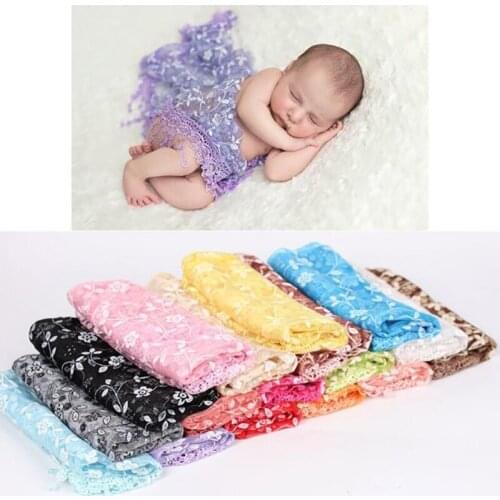 10 color Newborn Photography Props Baby Wraps Photo Shooting Accessories Studio Blanket Backdrop Lace Elastic Fabric