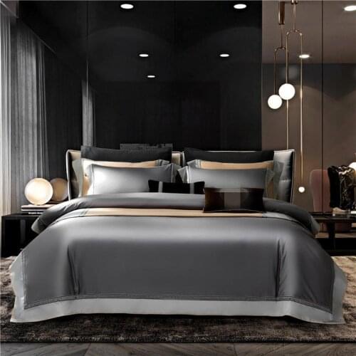 Luxury 1200TC Cotton bedlinen gold jacquard Bedding Set King Queen Size Bed Linen Duvet Cover Bed Sheet Set Pillowcases