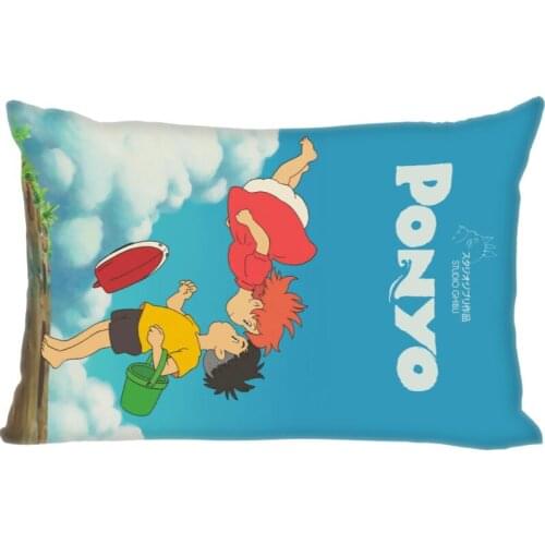 Hot Sale Custom Double Sided Pillow Slips Hayao Miyazaki Ponyo Film Rectangle Pillow Covers Bedding Comfortable Cushion