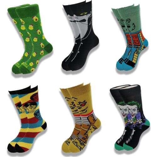 A Pair of Socks for Men and Women with Cartoon Characters and Animals Advanced Sewing in Autumn and Winter