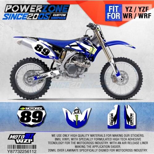 PowerZone Customized Team Graphics Backgrounds Decals 3M Custom Stickers For YAMAHA YZF250 450 06-09 WR250F/450F 07-13 07-11 112