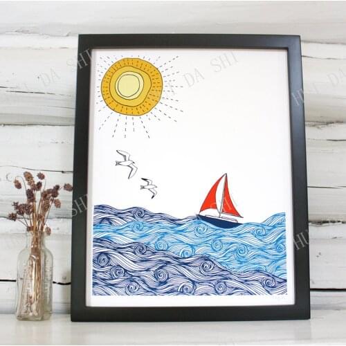 Sailboat print. Nautical decor