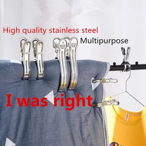 5/10 Pc Clothes Pins Antiskid Stainless Steel Windproof Clothes Drying Hanger Clothespins Clothes Clips Clothes Pegs Photo Clips