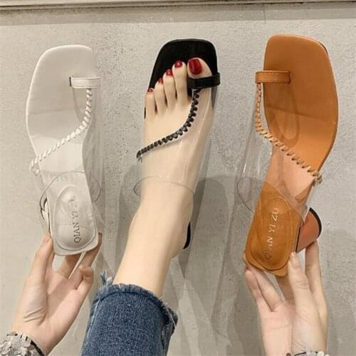 PVC Transparent Sexy High Heel Slippers Women Summer Shoes Female Sandals Slip On Slides 2020 Casual Sandals Mujer Shoes