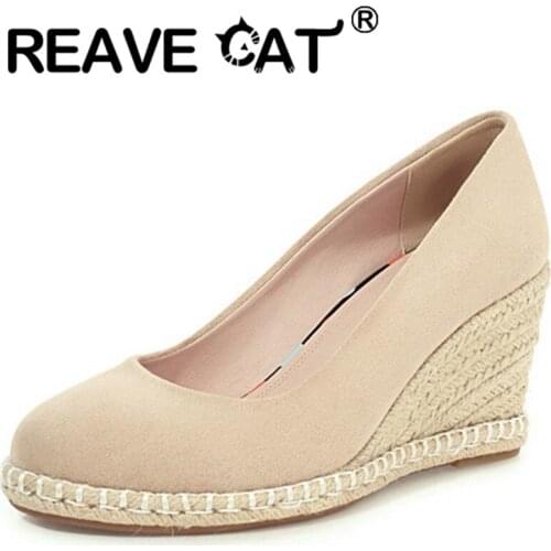Замшевые туфли-лодочки REAVE CAT China At AliExpress