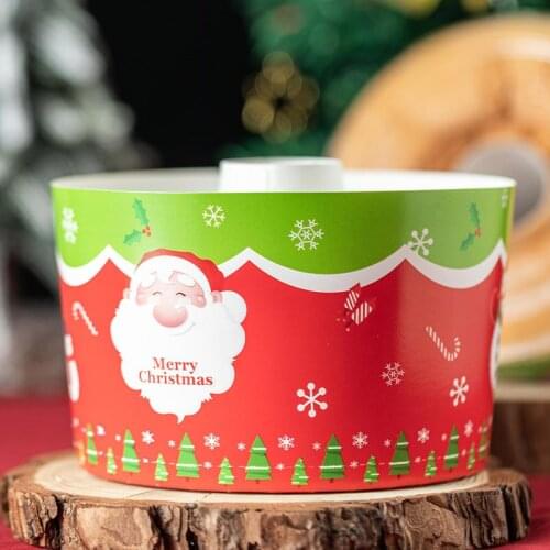 Christmas Large Hollow Round Chiffon Mold Wrapping Paper Cake Baking Tools Easy Peeling Bread Packaging