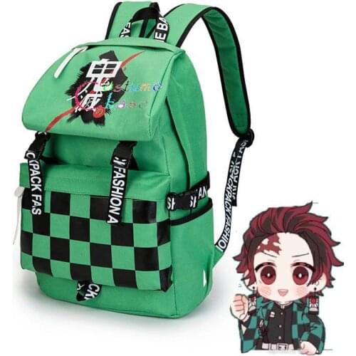 Anime Kamado Tanjirou Demon Slayer: Kimetsu No Yaiba Backpack Student School Travel Capacity Bag Satchel Laptop Rucksack