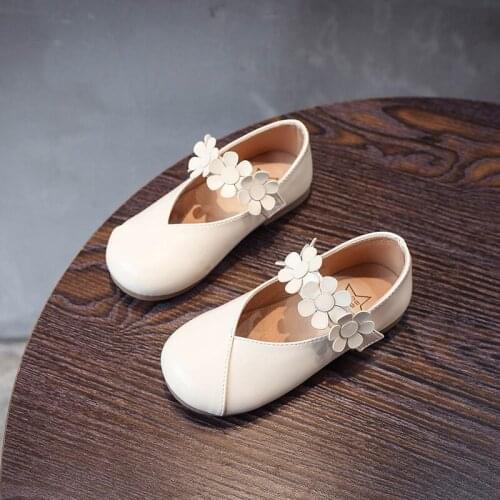 School shoes for girls children black casual leather autumn baby boys girls princess flower 1-6 years old