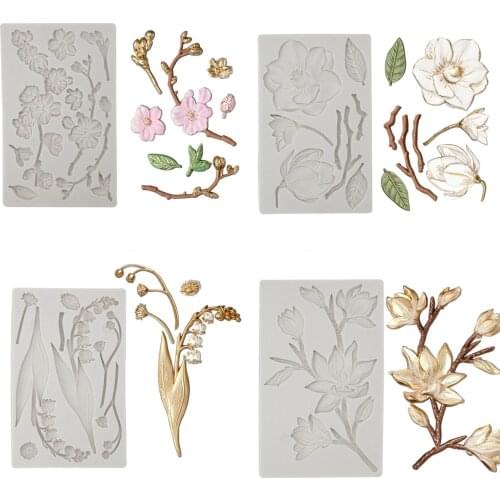 Sugarcraft Fondant Silicone Mold Wedding Cake Decoration Rose Shape Chocolate Lily Of The Valley Flower Camellia Gumpaste Mould