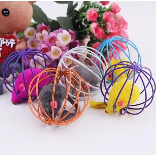 13% discount! puppy cat toy Play Playing Toys False Mouse in Rat Cage Ball For Pet Cat Kitten