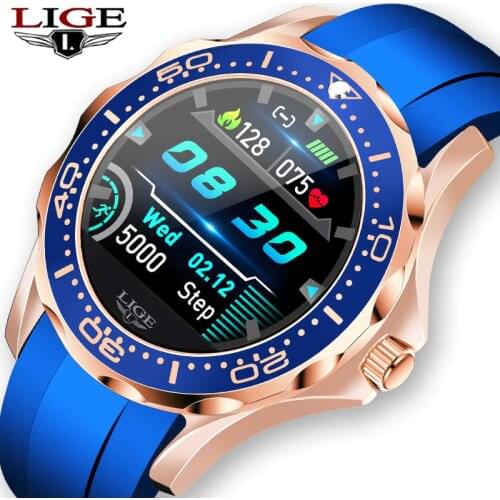 LIGE Smart Watch Men Smartwatch Heart Rate Monitor Blood Pressure Fitness Tracker Sports Watch Waterproof Reloj Inteligente +Box