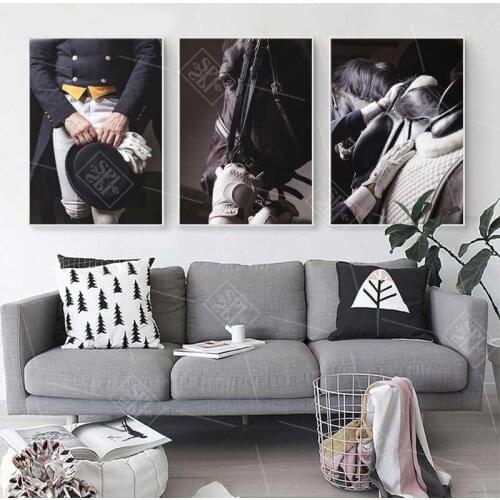 Modern Equestrian Posters and Prints Animal Horse Canvas Painting Nordic Minimalist Wall Art Picture for Living Room Decoration
