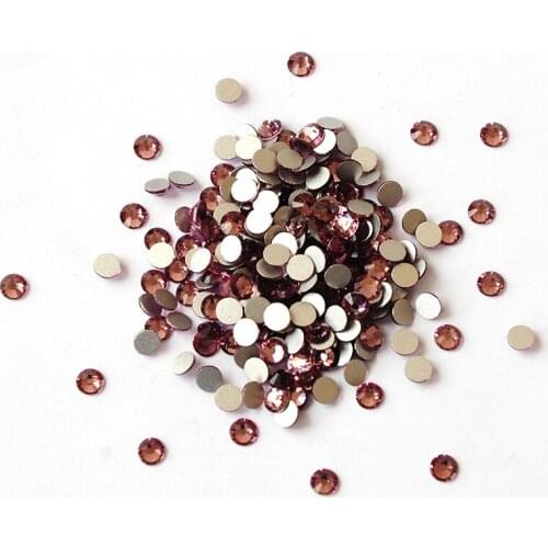 Supper Glitter Light Amethyst Color Stones Mix Size Glass Rhinestones Non Hotfix Flatback Rhinestone For Nails Art Decorations