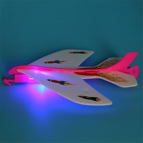 LED Slingshot Glider Foam Aircraft Flash Light Flying Plane Ejection Plane Party Favors Kids Toys Gift