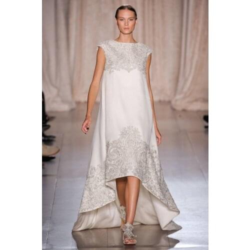 Vintage Arabic Dubai Vestido De Festa Jewel Beads/Sequins High Low Long Evening gown 2018 Middle mother of the bride dresses