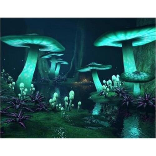 Magic Mushroom Fantasy Dark Forest Glow DIY Diamond Painting Cross Stitch Embroidery Rhinestone Full Stone 5D DIY