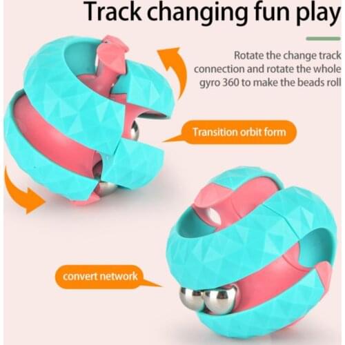 Rotating Marble Track Magical Bead Metal Fingertip Toys For Children Adult Stress Relief Spin Bead Puzzles Kid Intelligence Game