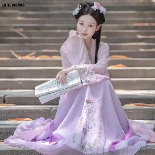 Ancient Traditional Chinese Hanfu Womens Dresses Elegant Folk Princess Dance Costume Tang Song Dynasty Suit Cosplay Stage Wear