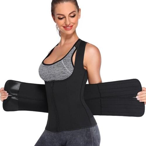 Vest Body Shapewear Women Waist Trainer Corset Thermo Shaper Tummy Control Slimming Belt Losing Weight Zipper Modeling Strap