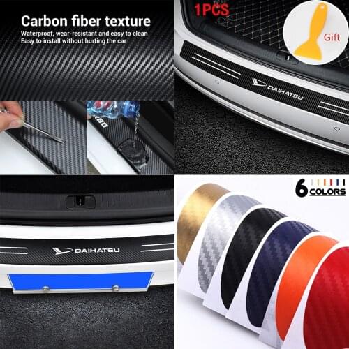 1pcs Car stickers Carbon Fiber Car Trunk Protection Sticker film For daihatsu Honda Peugeot Auto Decor accessories