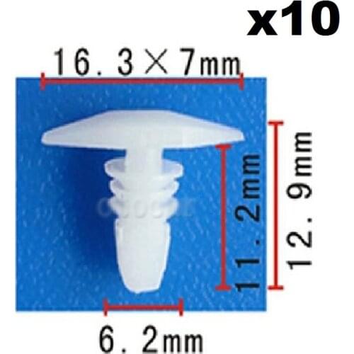 10pcs OEM For Honda Weatherstrip Fastener Rivet Retainer Clip 7x16x11 90664-671-0030 Door seal plastic nail