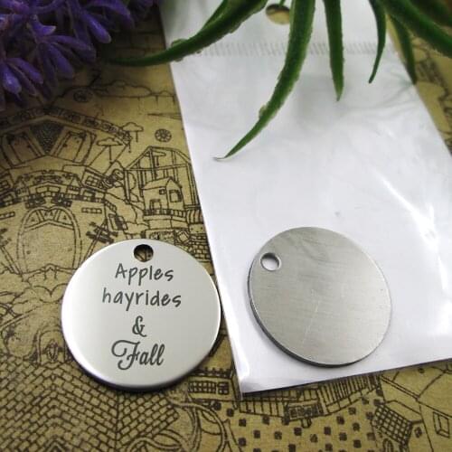 20pcs--"APPLES HAYRIDES AND FALL"stainless steel charms 5 styles for choosing DIY Charms for necklace bracelets