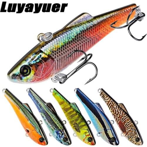 10Pcs VIB Bionic Plastic Hard Bait Fishing Lures 7cm/7g Vibration Lure Crankbait Fish Bass Wobbler Bait Treble Hooks