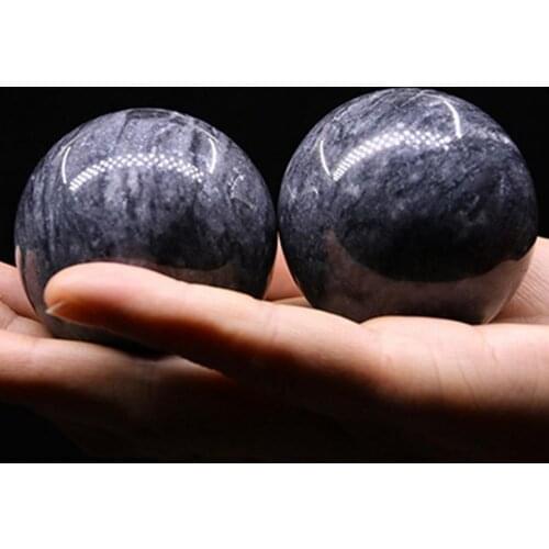 2Pcs/Pair Hand Massage Health Exercise Balls Baoding Ball Wave Strip Pattern Finger Exercise Stone Stress Relieve Handball