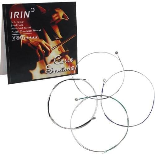 IRIN 4pcs Cello String Set Professional Steel Wire Nickel-Plated Chromium Wound Strings Cello Parts & Accessories V80