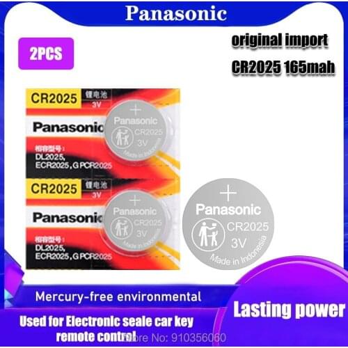 Original Panasonic 2pcs CR2025 KCR2025 LM2025 3V button battery ECR2025 DL2025 coin lithium battery for Watch Toy Car Key