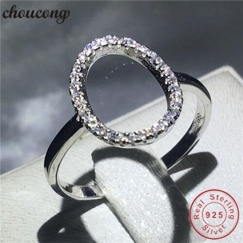 Choucong Hollow Jewelry 100% Real Soild 925 sterling Silver ring AAAAA Zircon Engagement Wedding Band Rings For Women men Gift