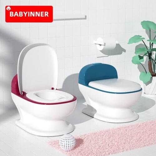 Babyinner Baby Potty Non-Slip Infant Toilet with PU Cushion Splash Proof Toddler Potty Ergonomic Training Seat Bathroom 1-8Y