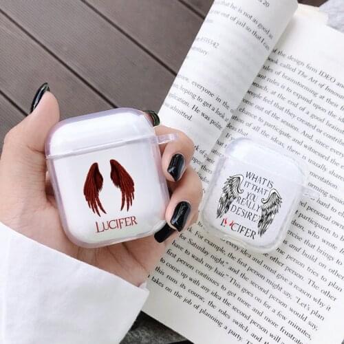 American TV Degenerate angel Lucifer accessories Case for Airpods 2 1 Earphone Cover for Airpods Soft Clear Earphone Funda Coque