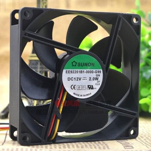 CPU Cooling EE92251B1-0000-G99 DC 12V 2.0W 3 Wires 3 Pins 90mm Axial Case Fan