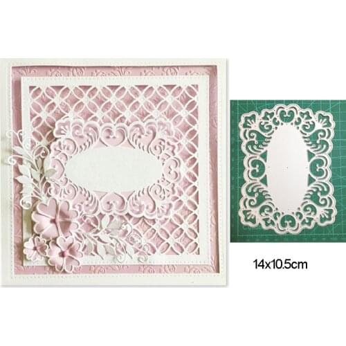 Flower Background Frame Metal Cutting Dies Stencils dies for DIY Scrapbooking dies Decoration Paper Craft dies Embossing Die Cut