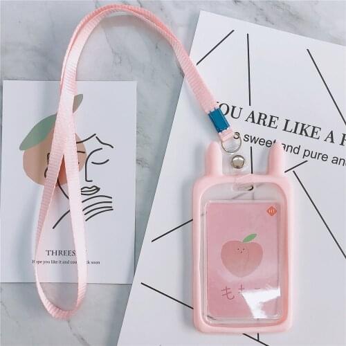 Cartoon ID Credit Bank Card Holder Students Bus Card Case Hand Rope Visit Door Identity Badge Cards Cover FOR Women Men Pendants