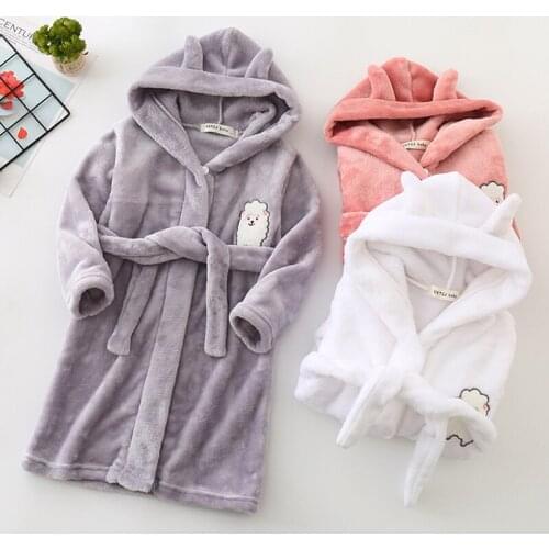 Kids bathrobe for girl children clothing Girl Flannel bath robe Clothes Boy cartoon night robe kids pajamas for girl 2-8 years
