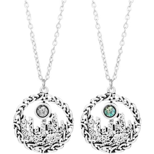 Dongsheng Fashion Outlander Jewelry Circle Celtic Knot Pendant Sassenach Vintage Necklace For Men Women Couple Gift