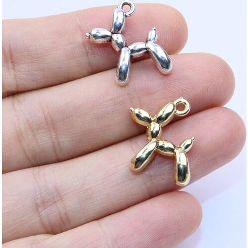 Eruifa 10pcs 20*15mm Popular Cute Polished Pretty Dog Zinc Alloy Jewelry DIY Charms Pendant Necklace, Earring Bracelet 2 Colors