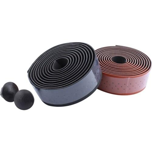 Fixed Gear Road Bike Handlebar Tape Straps PU Leather Put the Sweat Absorption Hollow Breathable Winding 1.9M