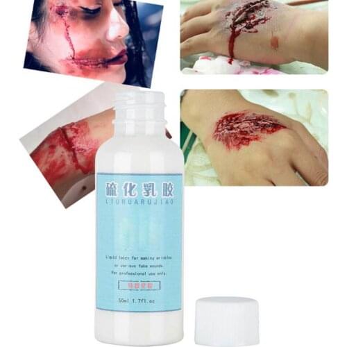 Halloween Makeup Vulcanized Latex Wrinkle Scar Wound Special Effects Latex Cosmetic Tool Face Special effect Make Up Gel (50ml)