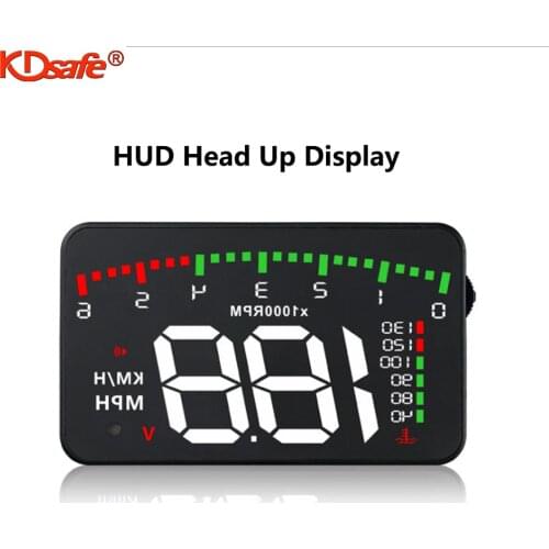 KDsafe 3.5-Inch Car HUD Head-up Display Mirror Security Alarm Windshield Projector Driving Modes Water tem Overspeed RPM Voltage