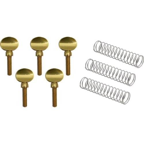 5x Gold Copper Clarinet Saxophone Sax Neck Tightening Screws Soprano Alto Tenor & 3Pcs Trumpet Piston Valve Spring