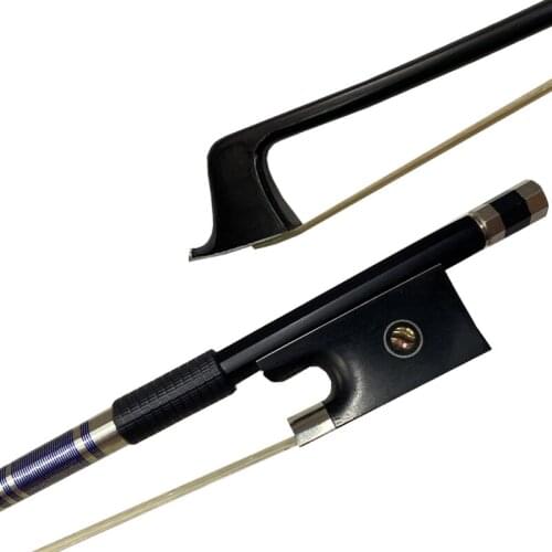 Free 4/4 blue string Violin Bow Carbon Fiber Violin Bow Ebony Frog For Violin For Beginners & Students Violin Accessories