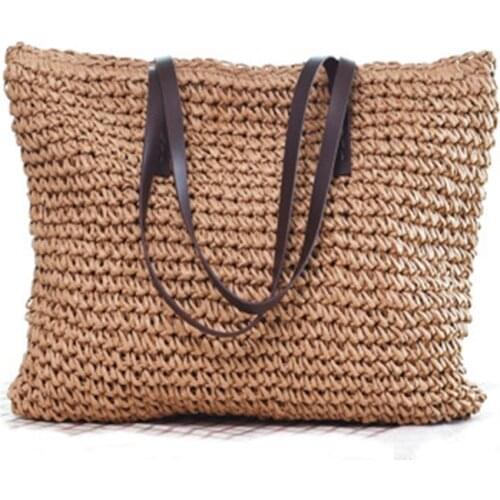 Fashion Bags Women Casual Straw Bag Summer Beach Bags Woven Shoulder Bag Tote /BY