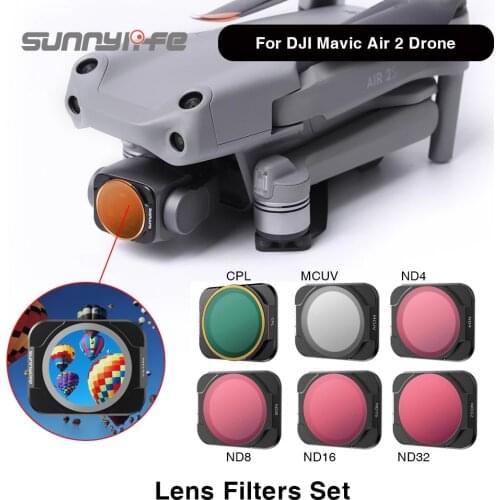Sunnylife Lens Filters Set For DJI Mavic Air 2S Glass Lens Filter CPL/ND/PL16/32 ND Angle Adjustable For DJI Drone Accessories