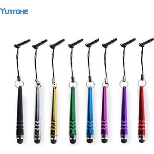 Wholesale 500pcs/lot With 3.5 mm dustproof plug good quality popular Mini Baseball touch torch pen For touch screen phone